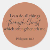 Philippians 4:13 Christian Sticker (Voorkant)