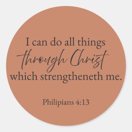 Philippians 4:13 Christian Sticker (Voorkant)
