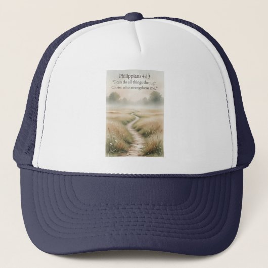 Philippians 4:13 Christian Trucker Hat Pet (Voorkant)