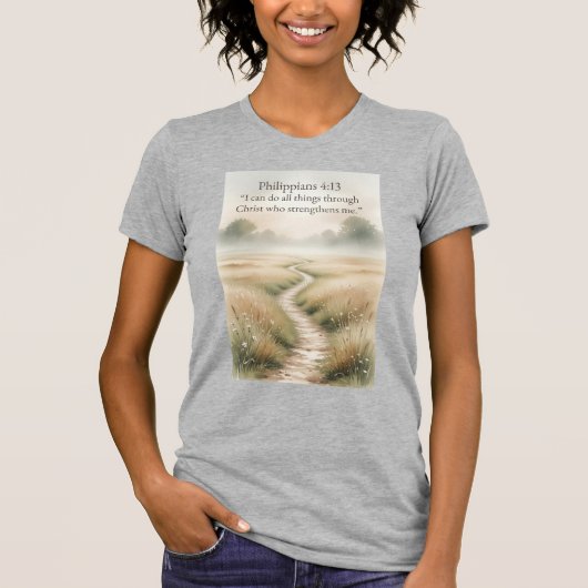 Philippians 4:13 Christian Women's Tee Shirt (Voorkant)