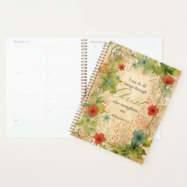 Philippians 4:13 I Can Do All Things Vintage Botan Planner
