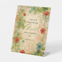 Philippians 4:13 I Can Do All Things Vintage Botan Reclamebord Met Voetstuk