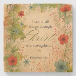 Philippians 4:13 I Can Do All Things Vintage Botan Stenen Onderzetter