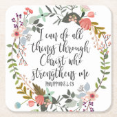 Philippians 4:13 Ik kan alles doen Kartonnen Onderzetters (Voorkant)