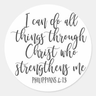 Philippians 4:13 Ik kan alles doen Ronde Sticker