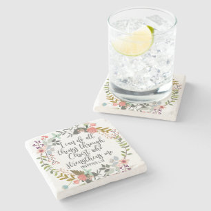 Philippians 4:13 Ik kan alles doen Stenen Onderzetter