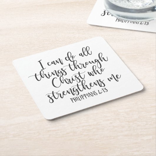Philippians 4:13 Ik kan alles Poster doen Kartonnen Onderzetters (Schuin)