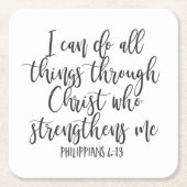 Philippians 4:13 Ik kan alles Poster doen Kartonnen Onderzetters (Voorkant)