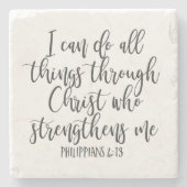 Philippians 4:13 Ik kan alles Poster doen Stenen Onderzetter (Voorkant)