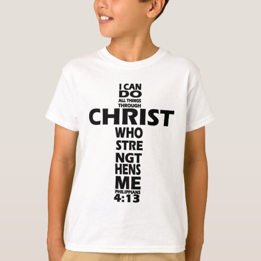 PHILIPPIANS 4:13 - KRUIS - IK KAN ALLE DINGEN DOEN T-SHIRT (Voorkant)