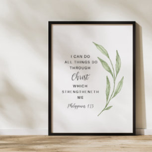 Philippians 4:13 Kunst van de Schrift Poster