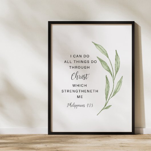 Philippians 4:13 Kunst van de Schrift Poster