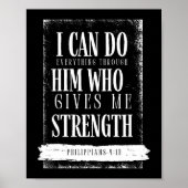 Philippians 4:13 Kunst van de Schrift Poster (Voorkant)