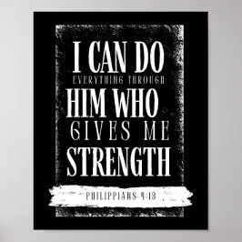 Philippians 4:13 Kunst van de Schrift Poster