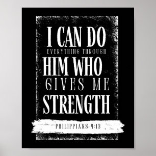 Philippians 4:13 Kunst van de Schrift Poster