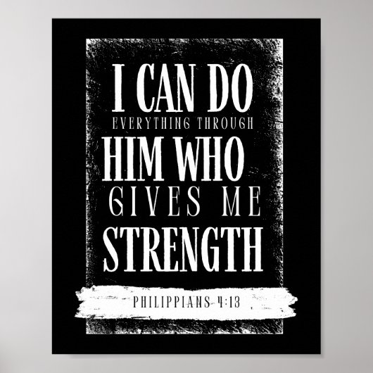 Philippians 4:13 Kunst van de Schrift Poster (Voorkant)