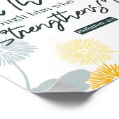 Philippians 4:13 met lichtwitte veter poster (Hoek)