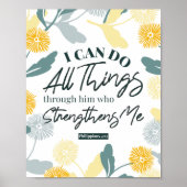 Philippians 4:13 met lichtwitte veter poster (Voorkant)