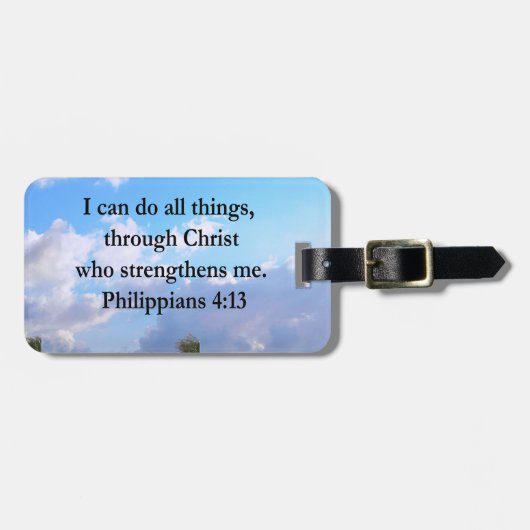 PHILIPPIANS 4:13 PRAYER BAGAGELABEL (Voorkant horizontaal)