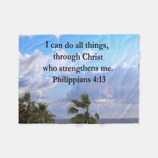 PHILIPPIANS 4:13 PRAYER FLEECE DEKEN (Voorkant (Horizontaal))