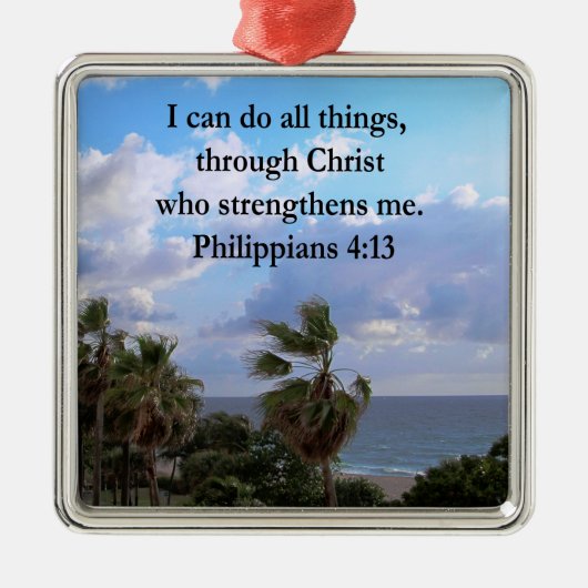 PHILIPPIANS 4:13 PRAYER METALEN ORNAMENT (Voorkant)