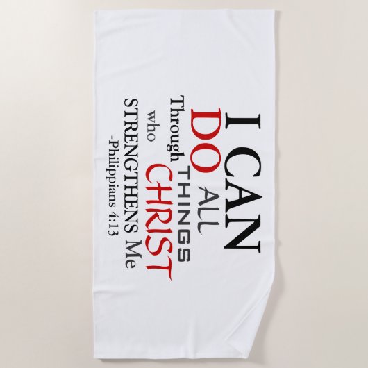 PHILIPPIANS 4:13 Quote Strandlaken (Voorkant)