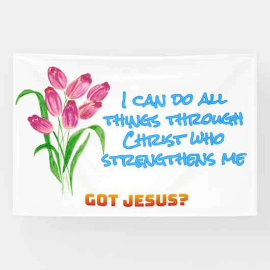 Philippians 4:13  spandoek (Horizontaal)