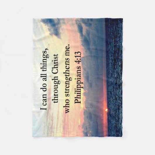 PHILIPPIANS 4:13 SUNRISE ONTWERP FLEECE DEKEN (Voorkant)