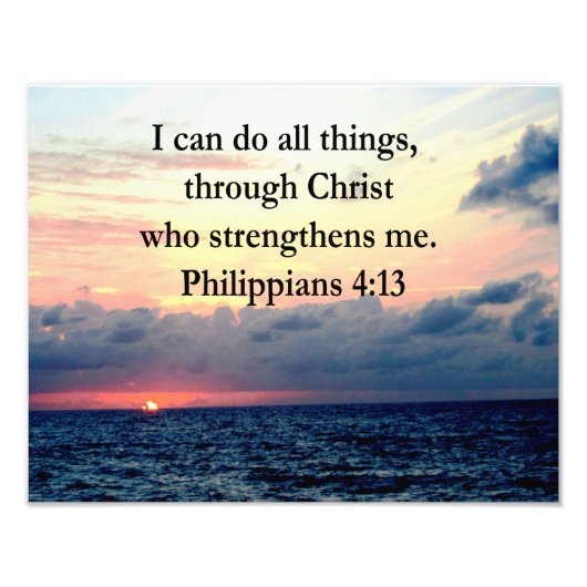 PHILIPPIANS 4:13 SUNRISE ONTWERP FOTO AFDRUK (Voorkant)