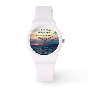PHILIPPIANS 4:13 SUNRISE ONTWERP HORLOGE
