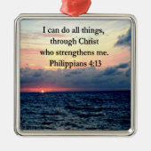 PHILIPPIANS 4:13 SUNRISE ONTWERP METALEN ORNAMENT (Voorkant)