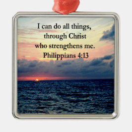 PHILIPPIANS 4:13 SUNRISE ONTWERP METALEN ORNAMENT