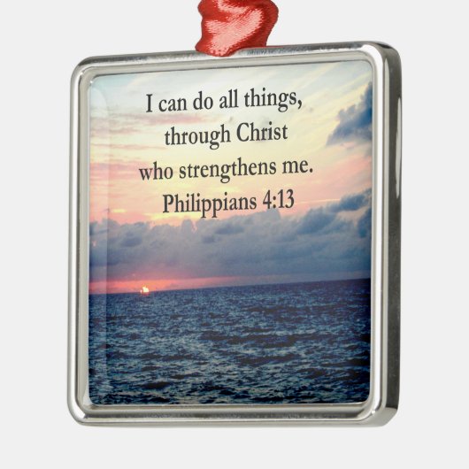 PHILIPPIANS 4:13 SUNRISE ONTWERP METALEN ORNAMENT (Links)