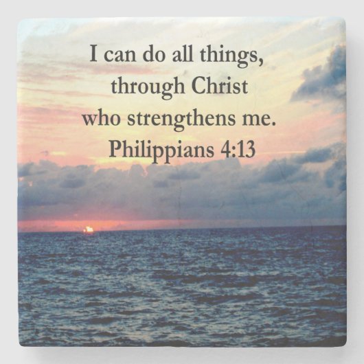 PHILIPPIANS 4:13 SUNRISE ONTWERP STENEN ONDERZETTER (Voorkant)