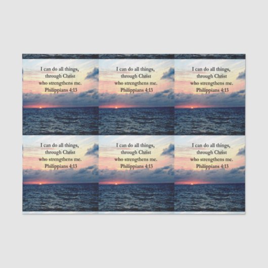 PHILIPPIANS 4:13 SUNRISE ONTWERP TISSUEPAPIER (Voorkant)