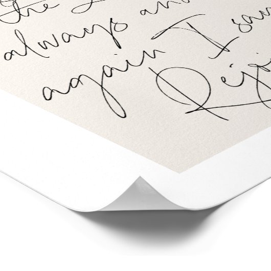 Philippians 4:4 Minimale Boho beige Arch Script Poster (Hoek)