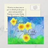 Philippians 4:4, Rejoice in the Lord Altijd Briefkaart (Voorkant / Achterkant)