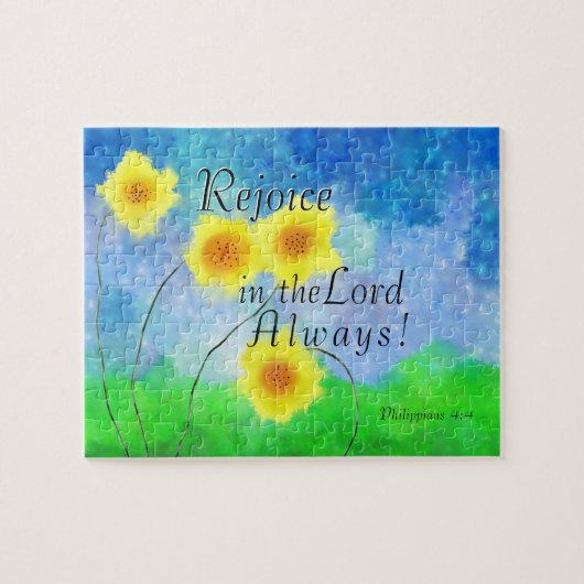 Philippians 4:4 Rejoice in the Lord Altijd Legpuzzel (Horizontaal)