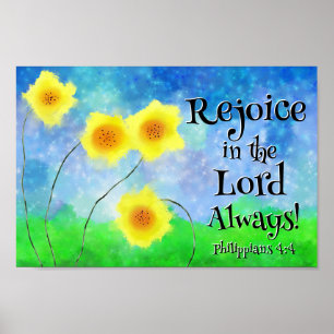 Philippians 4:4, Rejoice in the Lord Altijd Poster