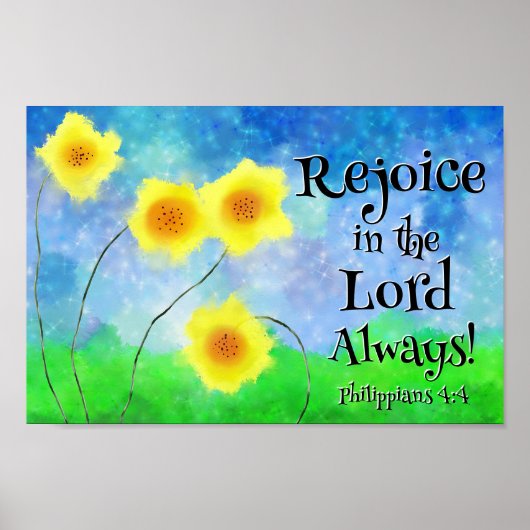 Philippians 4:4, Rejoice in the Lord Altijd Poster (Voorkant)