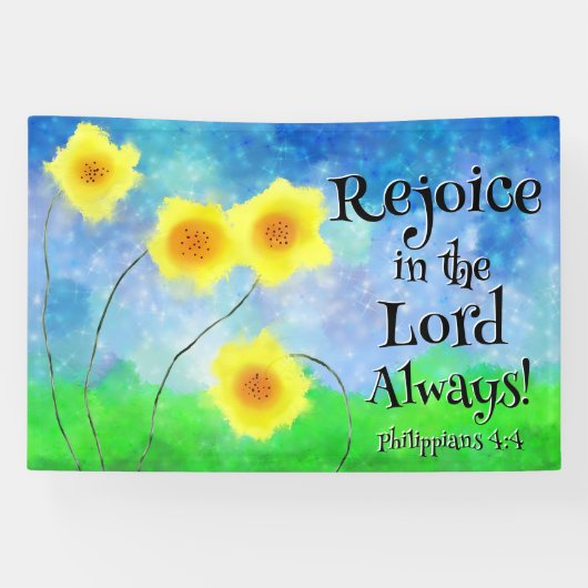Philippians 4:4, Rejoice in the Lord Altijd Spandoek (Horizontaal)