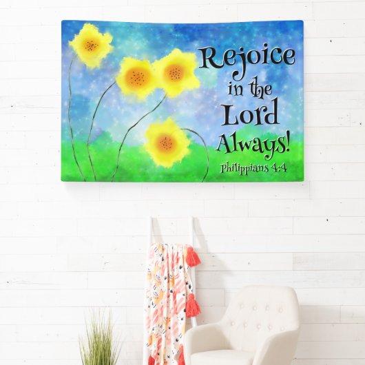 Philippians 4:4, Rejoice in the Lord Altijd Spandoek (Insitu)