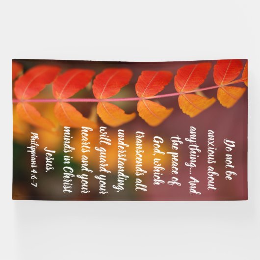 Philippians 4:6–7 Autumn Peace Scripture Design Spandoek (Horizontaal)