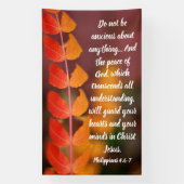 Philippians 4:6–7 Autumn Peace Scripture Design Spandoek (Verticaal)