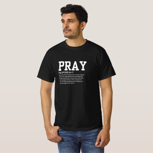 Philippians 4:6–7 Heren T-Shirt (Voorkant volledig)