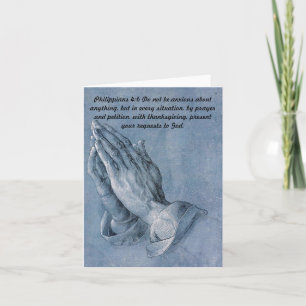 "Philippians 4 6" Praying Hands Note Card. Kaart