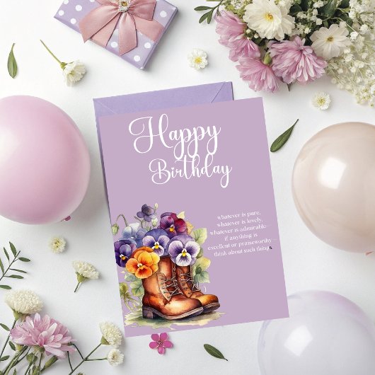 Philippians 4:8 Christian Birthday Greetings Kaart