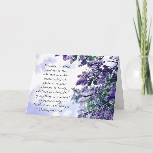 Philippians 4:8 Wat er ook is echte bijbelse versi Kaart (Voorkant)