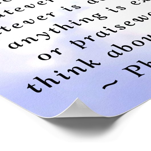 Philippians 4:8 Wat er ook is echte bijbelse versi Poster (Hoek)