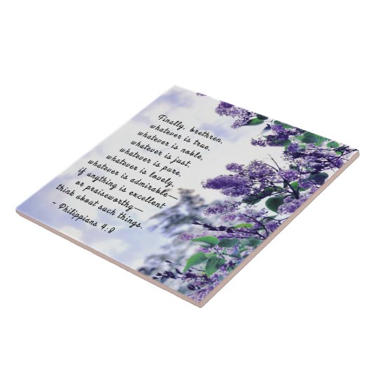 Philippians 4:8 Wat er ook is echte bijbelse versi Tegeltje (Zijkant)